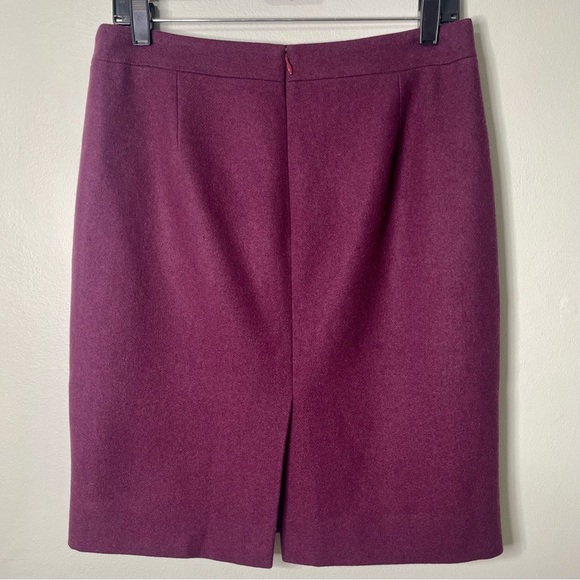 J. Crew Wool Straight Pencil Skirt Purple Burgundy 8 - Picture 4 of 11